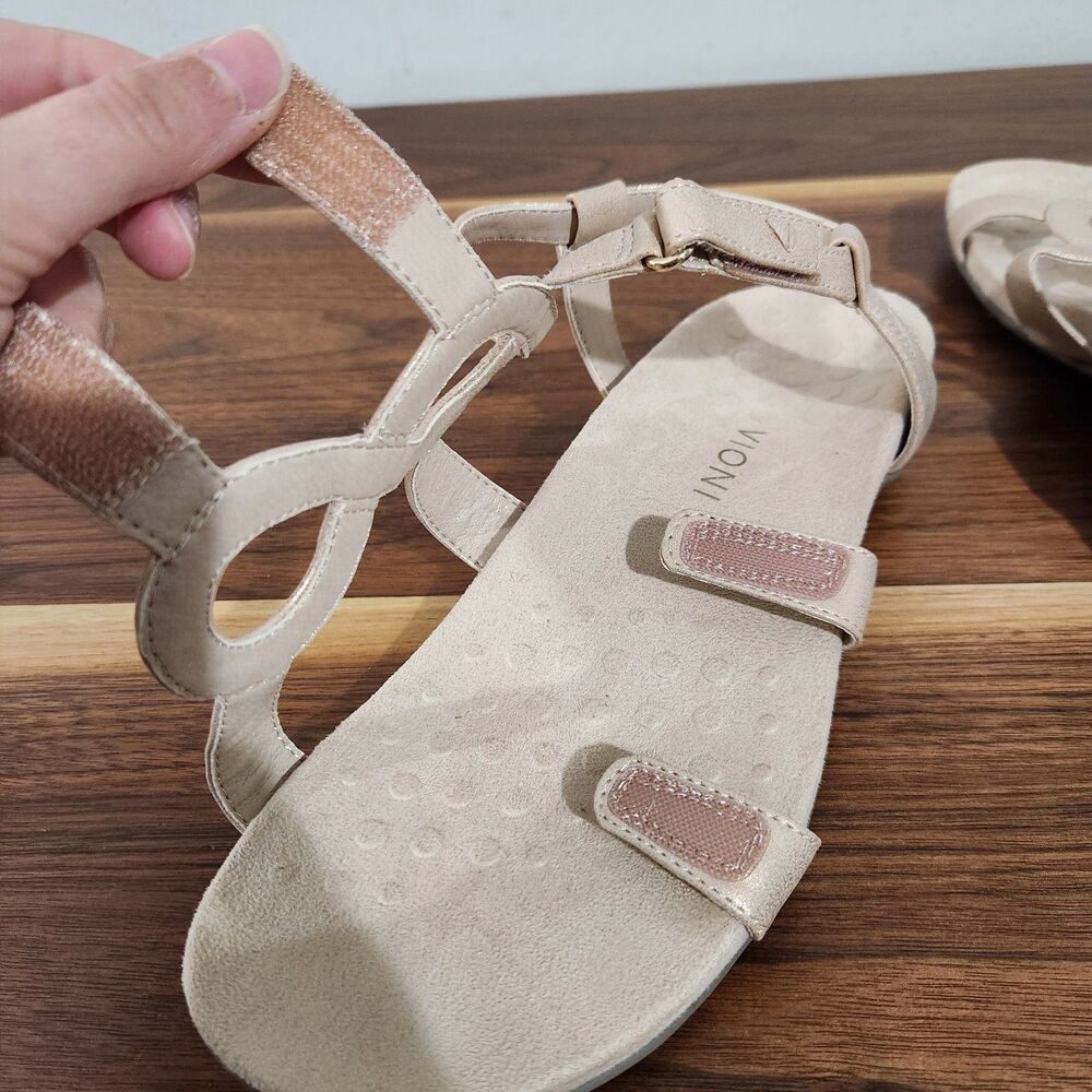 Vionic Rest Jodie Sandals Womens Beige Size 10 Arch Support Orthotic Adjustable - Picture 8 of 10